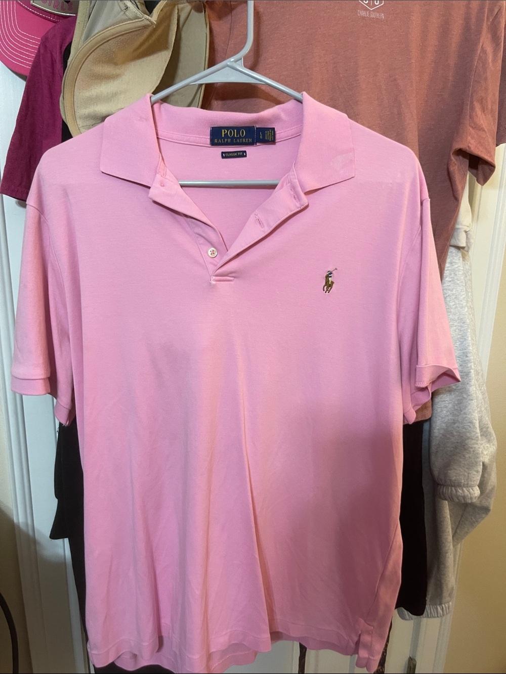 Ralph Lauren Men’s Pink Polo Shirt with Pony Logo